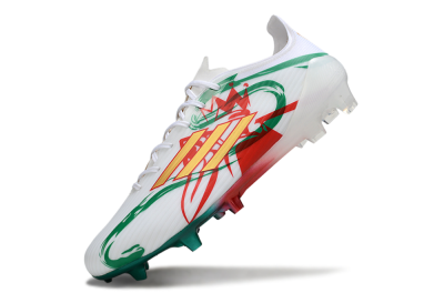 Unisex Adidas F50 Elite FG Football Boots - White/Green/Gold/Red