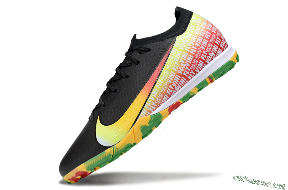 Unisex Nike Air Zoom Mercurial Vapor 16 Elite TF Football Shoes - Black/Yellow/Red 5