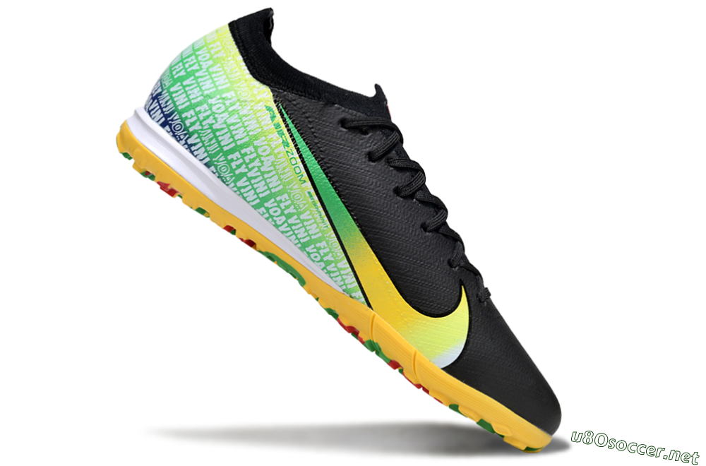 Unisex Nike Air Zoom Mercurial Vapor 16 Elite TF Football Shoes - Black/Yellow/Red 4