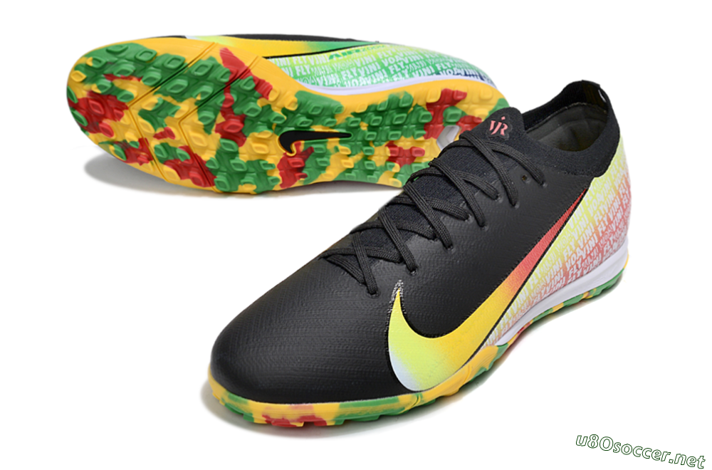 Unisex Nike Air Zoom Mercurial Vapor 16 Elite TF Football Shoes - Black/Yellow/Red 3