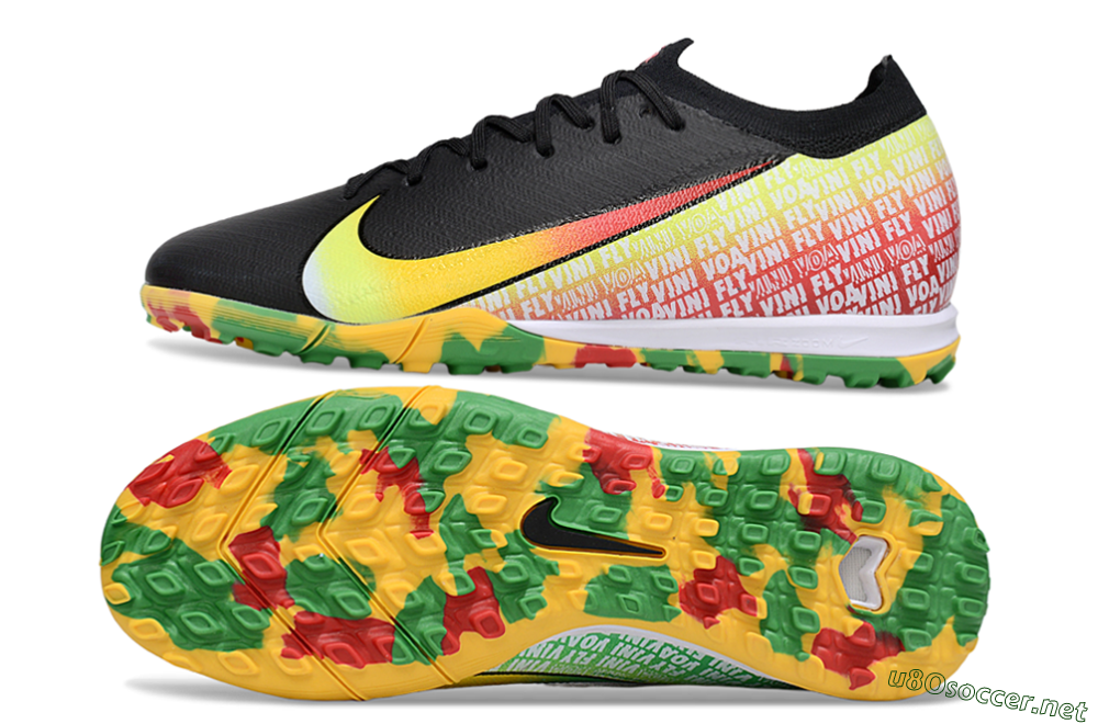 Unisex Nike Air Zoom Mercurial Vapor 16 Elite TF Football Shoes - Black/Yellow/Red 1