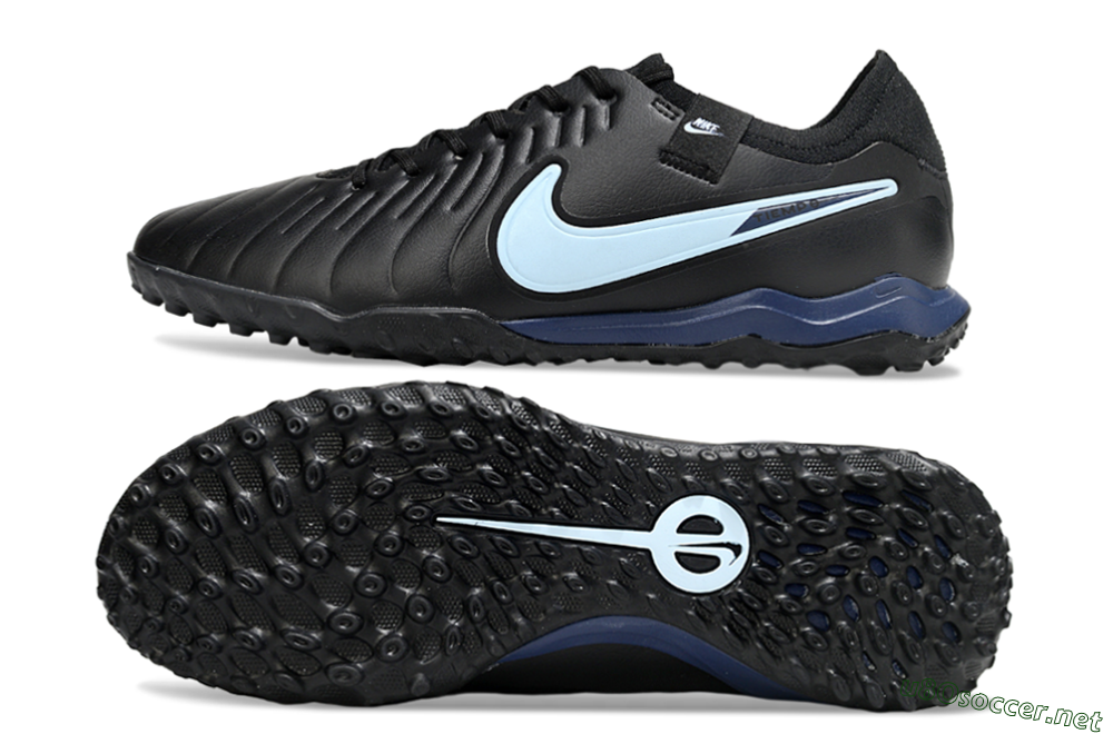Men's Nike Tiempo Legend 10 Pro TF Football Shoes - Black/Jade/Blue 1