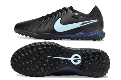 Men's Nike Tiempo Legend 10 Pro TF Football Shoes - Black/Jade/Blue