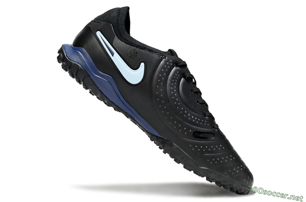 Men's Nike Tiempo Legend 10 Pro TF Football Shoes - Black/Jade/Blue 4