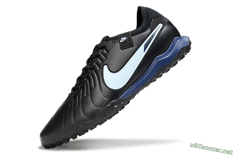 Men's Nike Tiempo Legend 10 Pro TF Football Shoes - Black/Jade/Blue 5
