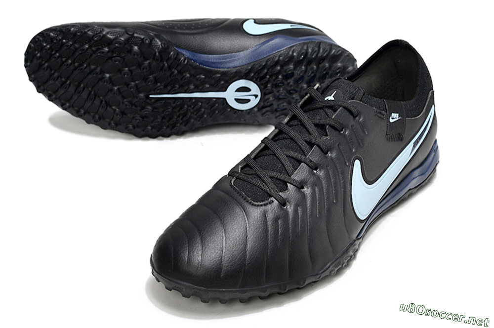 Men's Nike Tiempo Legend 10 Pro TF Football Shoes - Black/Jade/Blue 3