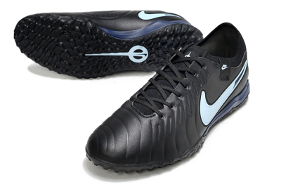Men's Nike Tiempo Legend 10 Pro TF Football Shoes - Black/Jade/Blue