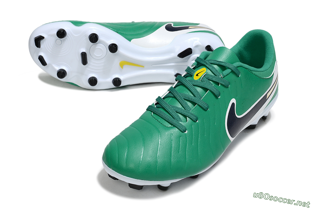 Men's Nike Tiempo Legend 10 Academy FG Football Boots - Green/Blue/Yellow 3