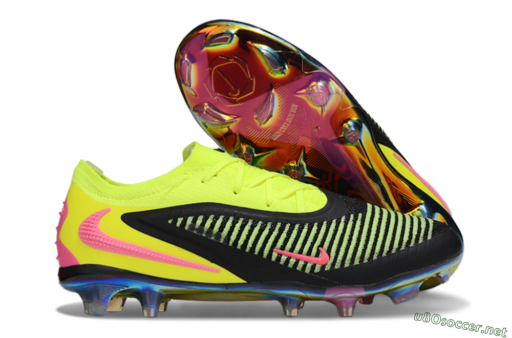 Unisex Nike Phantom 6 Elite Low FG Football Boots - Yellow/Black/Pink 2