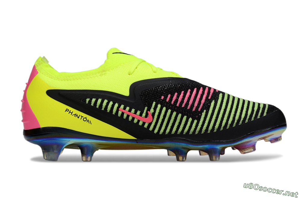 Unisex Nike Phantom 6 Elite Low FG Football Boots - Yellow/Black/Pink 6