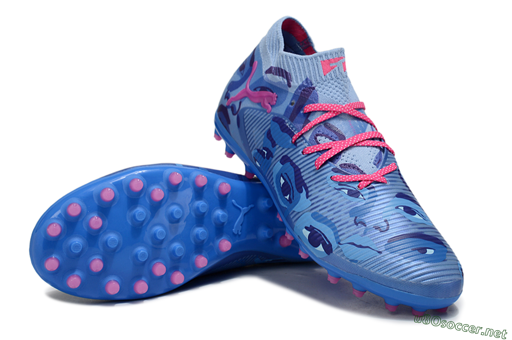 Men's Puma Future 8 Ultimate MG Football Boots - Blue/Pink/Black 3