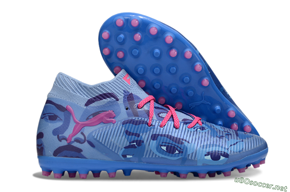 Men's Puma Future 8 Ultimate MG Football Boots - Blue/Pink/Black 2
