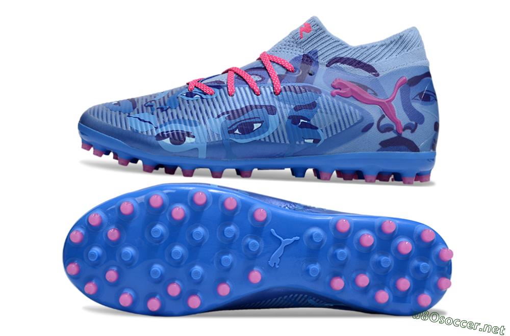 Men's Puma Future 8 Ultimate MG Football Boots - Blue/Pink/Black 1