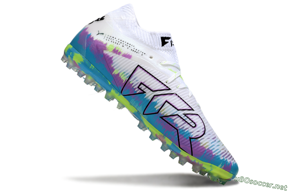 Men's Puma Future 8 Ultimate MG Football Boots - White/Blue/Yellow 4