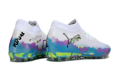 Men's Puma Future 8 Ultimate MG Football Boots - White/Blue/Yellow