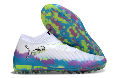 Men's Puma Future 8 Ultimate MG Football Boots - White/Blue/Yellow