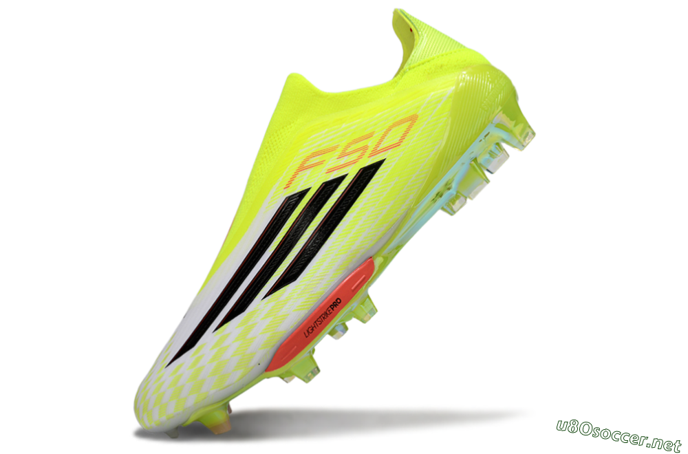 Men's Adidas F50+ Elite Lightstrike Pro Laceless FG Football Boots - Yellow/Black/Red 5