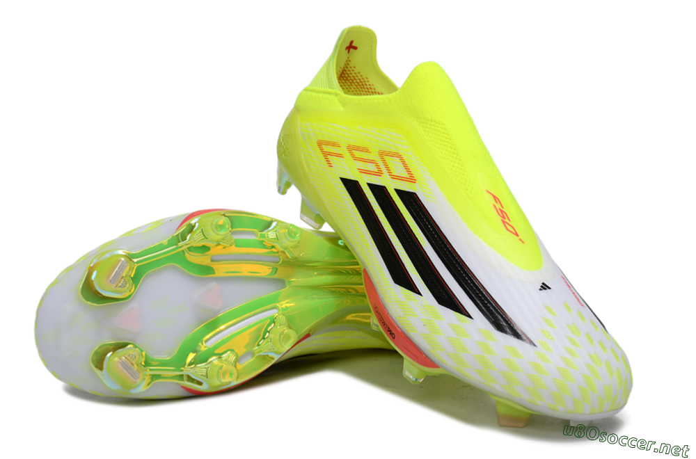 Men's Adidas F50+ Elite Lightstrike Pro Laceless FG Football Boots - Yellow/Black/Red 3