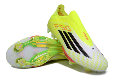 Men's Adidas F50+ Elite Lightstrike Pro Laceless FG Football Boots - Yellow/Black/Red