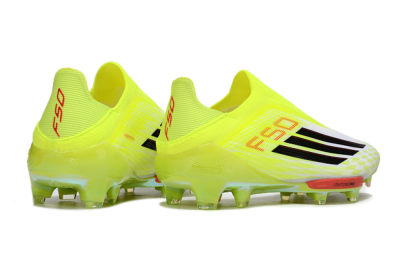 Men's Adidas F50+ Elite Lightstrike Pro Laceless FG Football Boots - Yellow/Black/Red