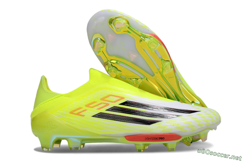 Men's Adidas F50+ Elite Lightstrike Pro Laceless FG Football Boots - Yellow/Black/Red 2