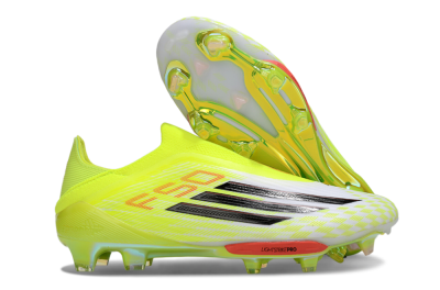 Men's Adidas F50+ Elite Lightstrike Pro Laceless FG Football Boots - Yellow/Black/Red