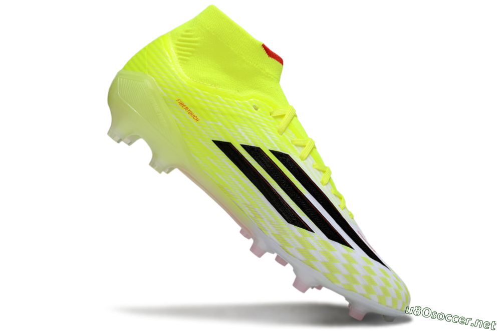 Men's Adidas F50+ Elite Mid FG Football Boots - Yellow/Black/Red 4