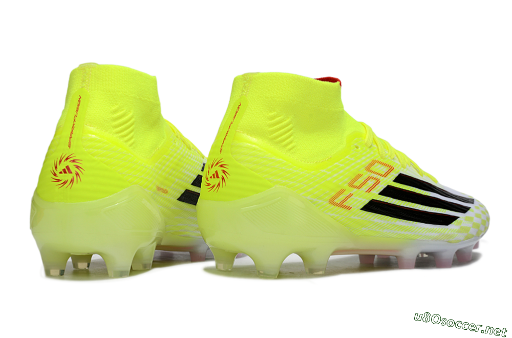 Men's Adidas F50+ Elite Mid FG Football Boots - Yellow/Black/Red 6