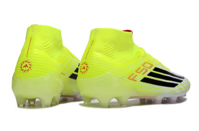 Men's Adidas F50+ Elite Mid FG Football Boots - Yellow/Black/Red