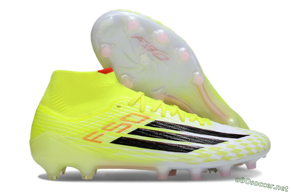Men's Adidas F50+ Elite Mid FG Football Boots - Yellow/Black/Red 2
