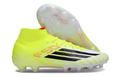 Men's Adidas F50+ Elite Mid FG Football Boots - Yellow/Black/Red