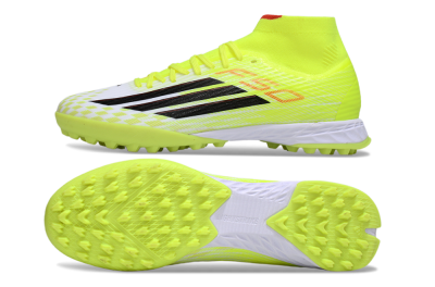 Men's Adidas F50 Elite Mid TF Football Shoes - Yellow/Black/Red