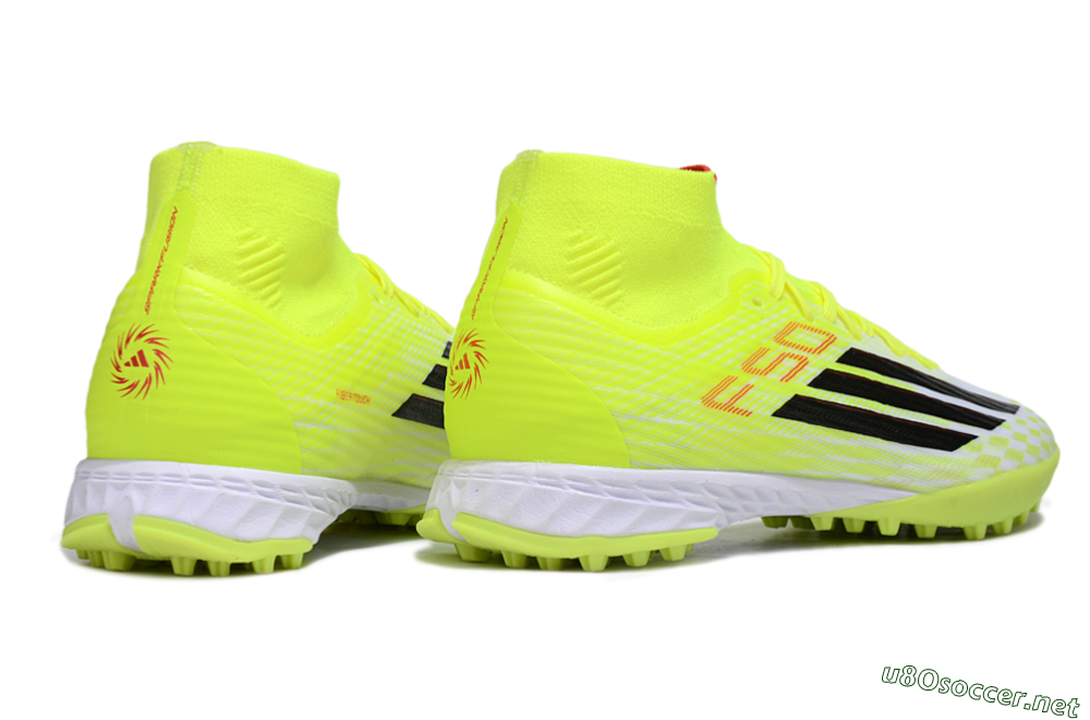 Men's Adidas F50 Elite Mid TF Football Shoes - Yellow/Black/Red 6