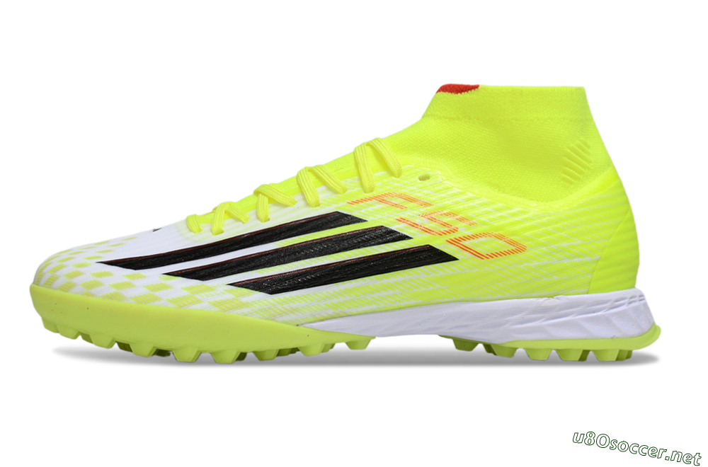 Men's Adidas F50 Elite Mid TF Football Shoes - Yellow/Black/Red 0