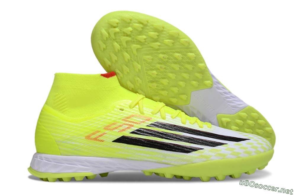 Men's Adidas F50 Elite Mid TF Football Shoes - Yellow/Black/Red 2