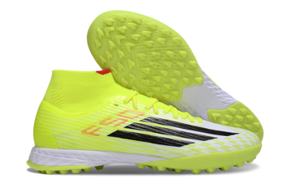 Men's Adidas F50 Elite Mid TF Football Shoes - Yellow/Black/Red