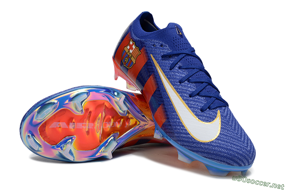 Men's Nike Air Zoom Mercurial Vapor 16 Elite FG Football Boots - Blue/Red/Gold 3