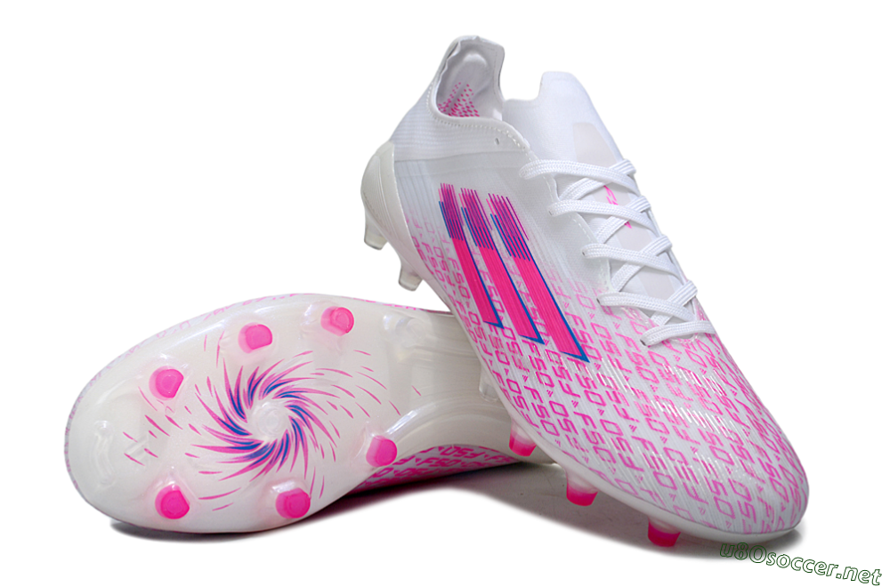 Men's Adidas F50 Pro FG Football Boots - White/Pink/Blue 3