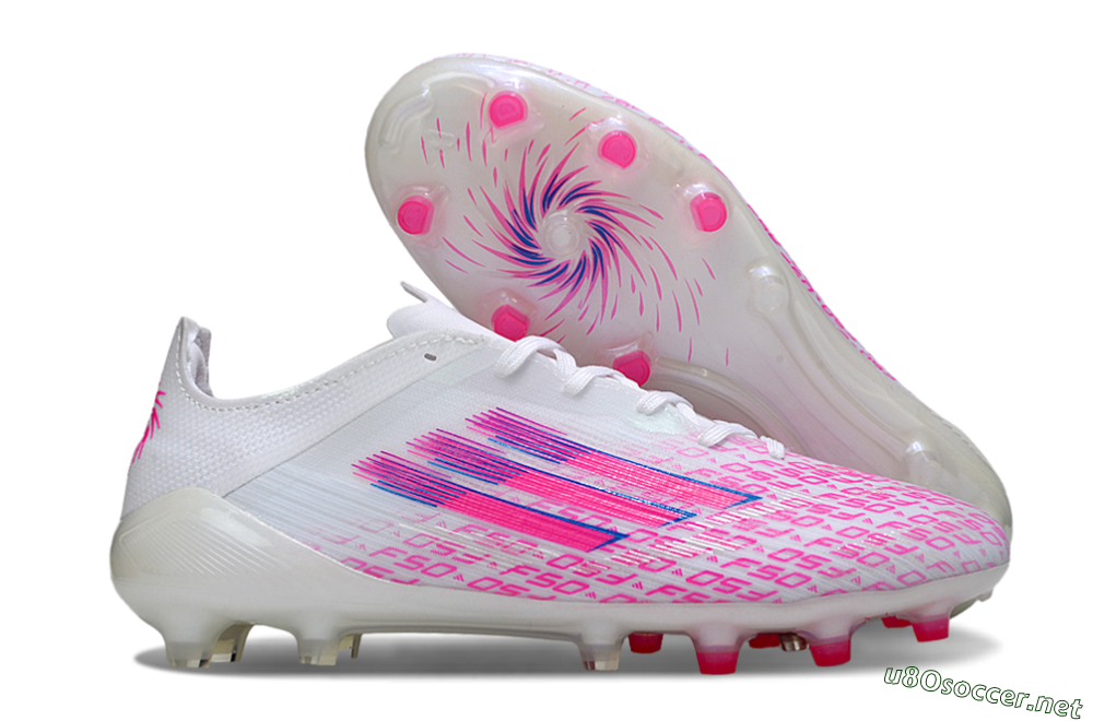Men's Adidas F50 Pro FG Football Boots - White/Pink/Blue 2