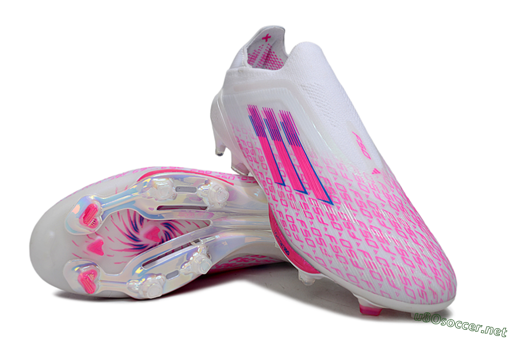 Men's Adidas F50+ Elite Lightstrike Pro FG Football Boots - White/Pink/Blue 3