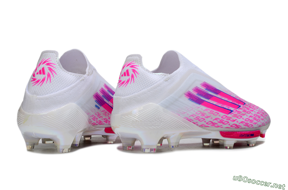 Men's Adidas F50+ Elite Lightstrike Pro FG Football Boots - White/Pink/Blue 6