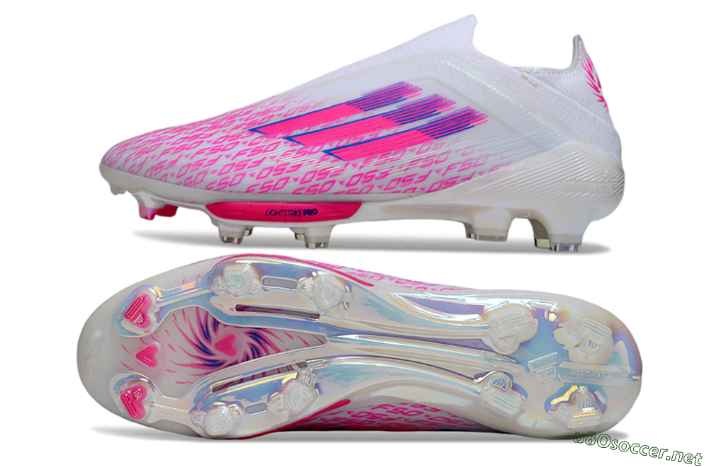 Men's Adidas F50+ Elite Lightstrike Pro FG Football Boots - White/Pink/Blue 1