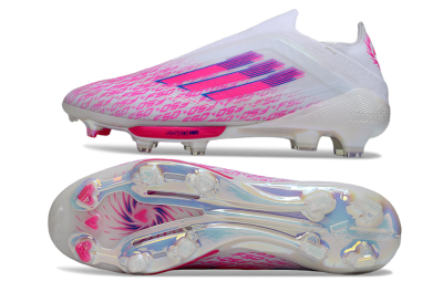 Men's Adidas F50+ Elite Lightstrike Pro FG Football Boots - White/Pink/Blue
