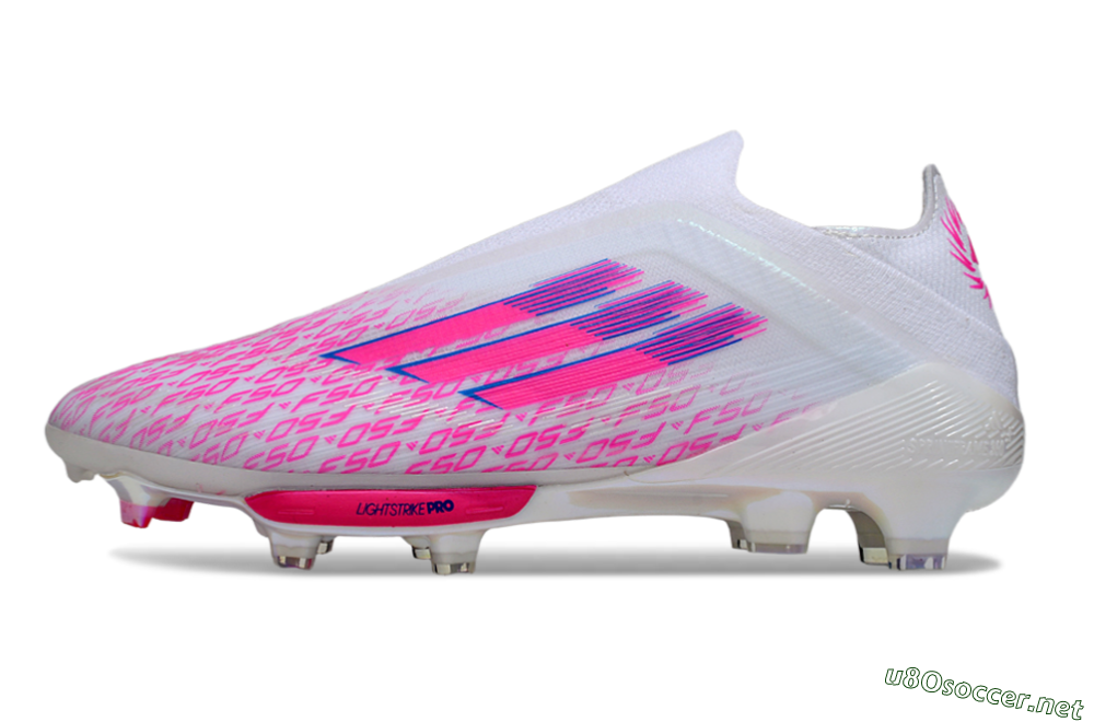 Men's Adidas F50+ Elite Lightstrike Pro FG Football Boots - White/Pink/Blue 0