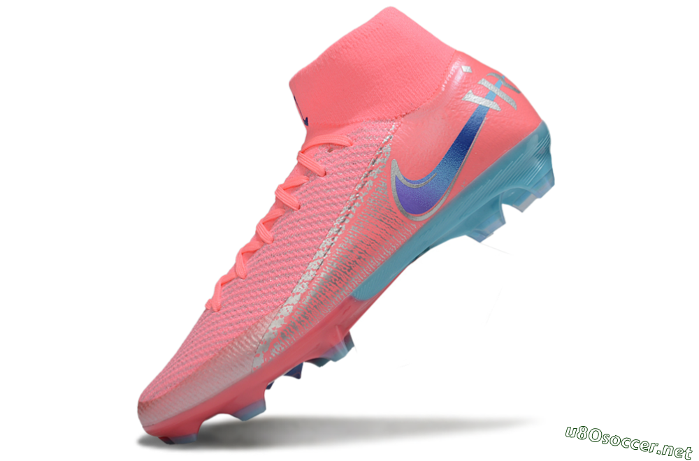 Unisex Nike Air Zoom Mercurial Superfly 10 Elite FG Football Boots - Pink/Silver/Blue 5