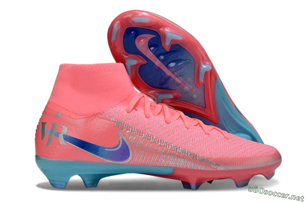 Unisex Nike Air Zoom Mercurial Superfly 10 Elite FG Football Boots - Pink/Silver/Blue 2
