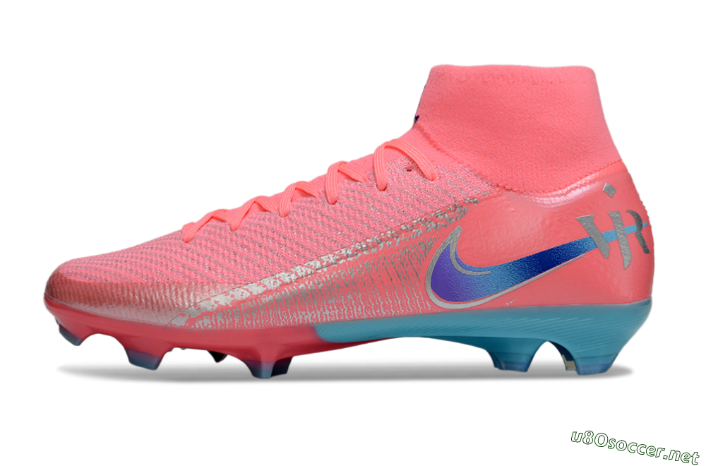 Unisex Nike Air Zoom Mercurial Superfly 10 Elite FG Football Boots - Pink/Silver/Blue 0