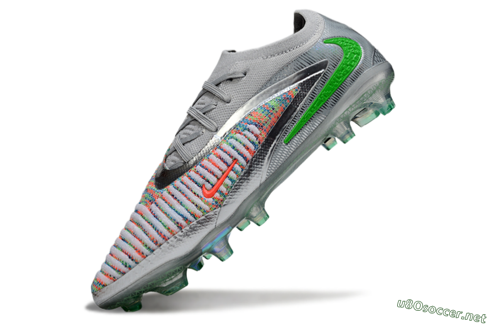 Unisex Nike Phantom 6 Elite Low FG Football Boots - Silver/Red/Yellow 5