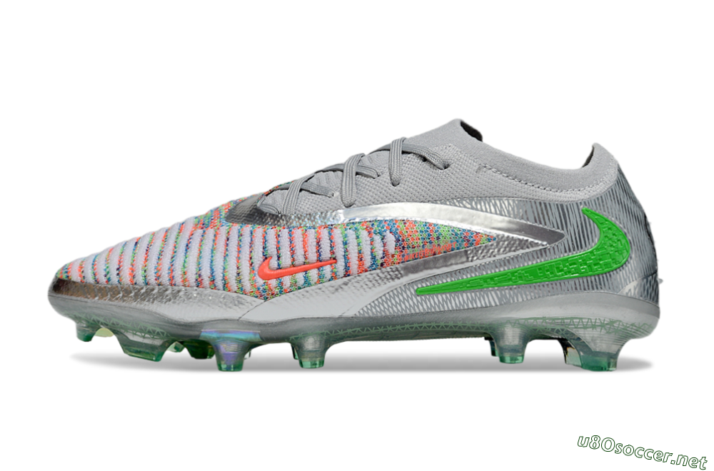 Unisex Nike Phantom 6 Elite Low FG Football Boots - Silver/Red/Yellow 0