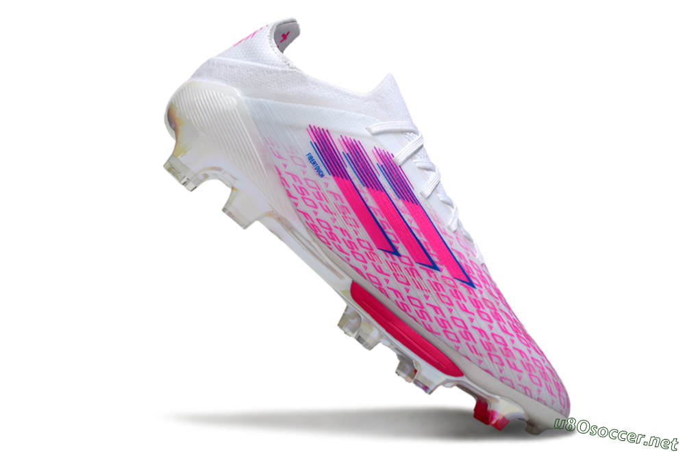 Men's Adidas F50+ Elite Lightstrike Pro FG Football Boots - White/Pink/Blue 4